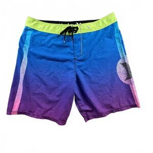 Hurley Men's Phantom Board Shorts Swim Trunks Sz 38 Surf Purple Blue Green